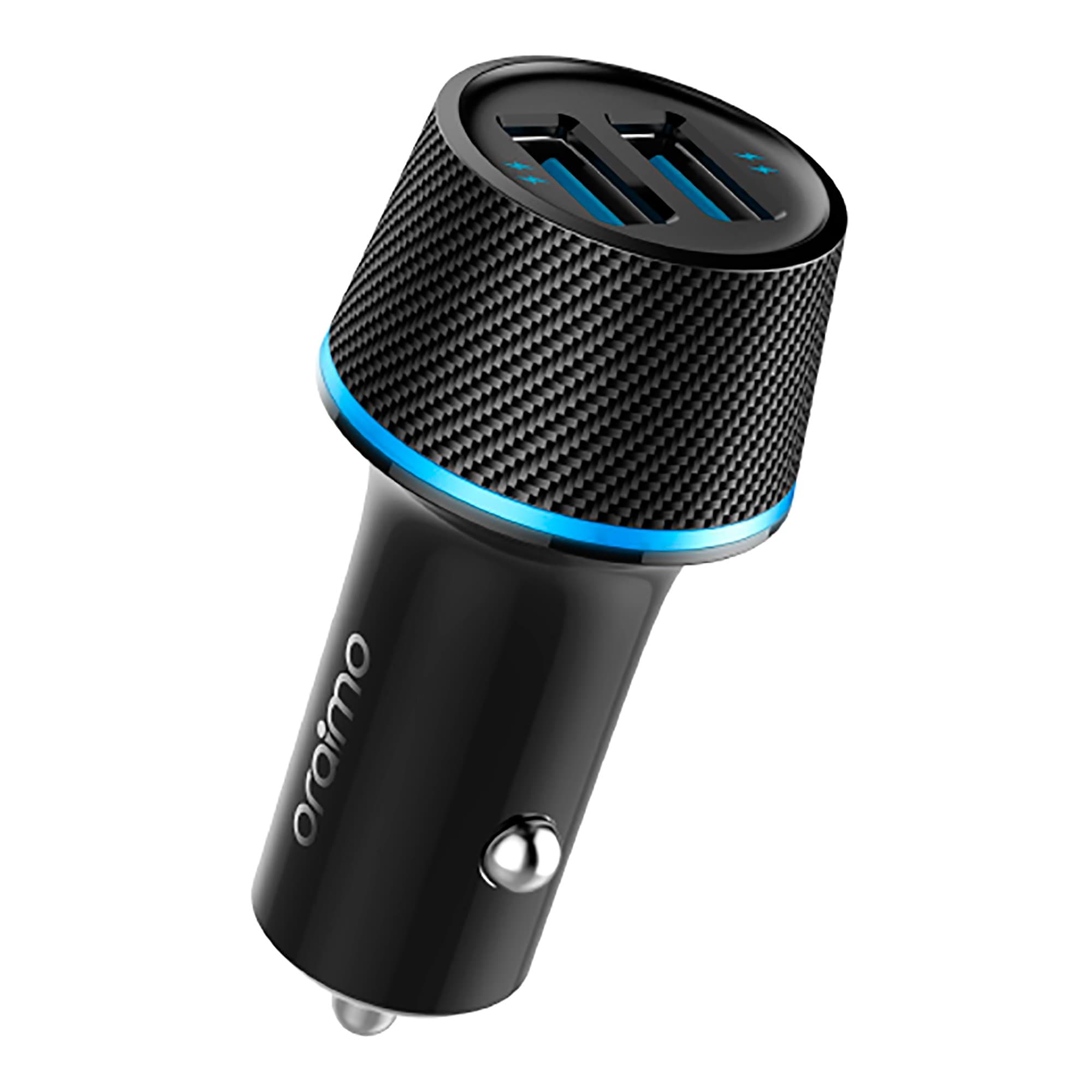 Cargador De Auto Oraimo 2 Usb 2.1a Anillo Led