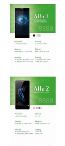 Tarjeta Leagoo Especificaciones Alfa 1 Y 2