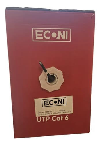 Bobina Cable Utp Cat6 150m Ext Negro Cca 1405 6e Econni