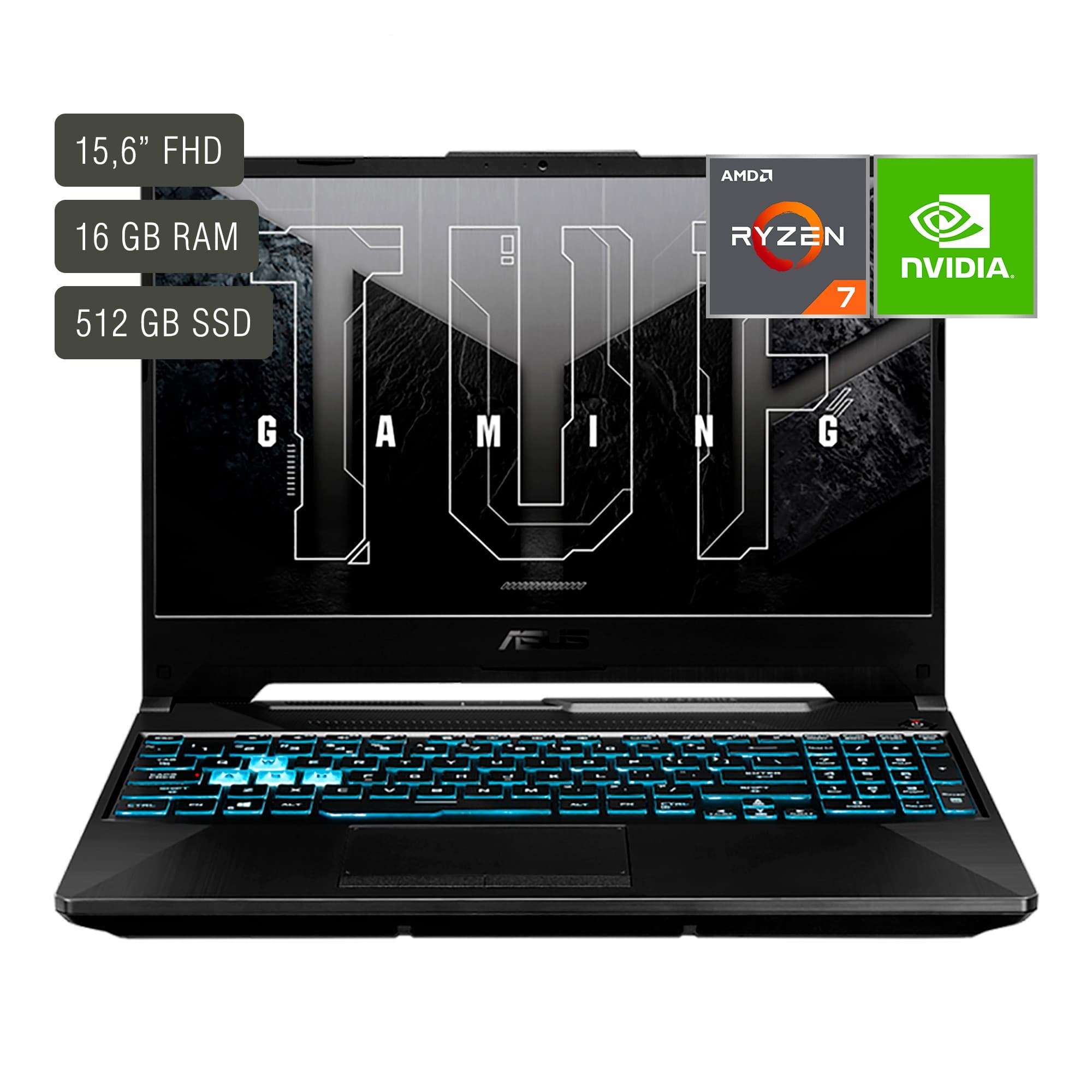 Notebook Gamer Asus Tuf 15.6'' Ryzen 7 16gb 512gb Rtx3050