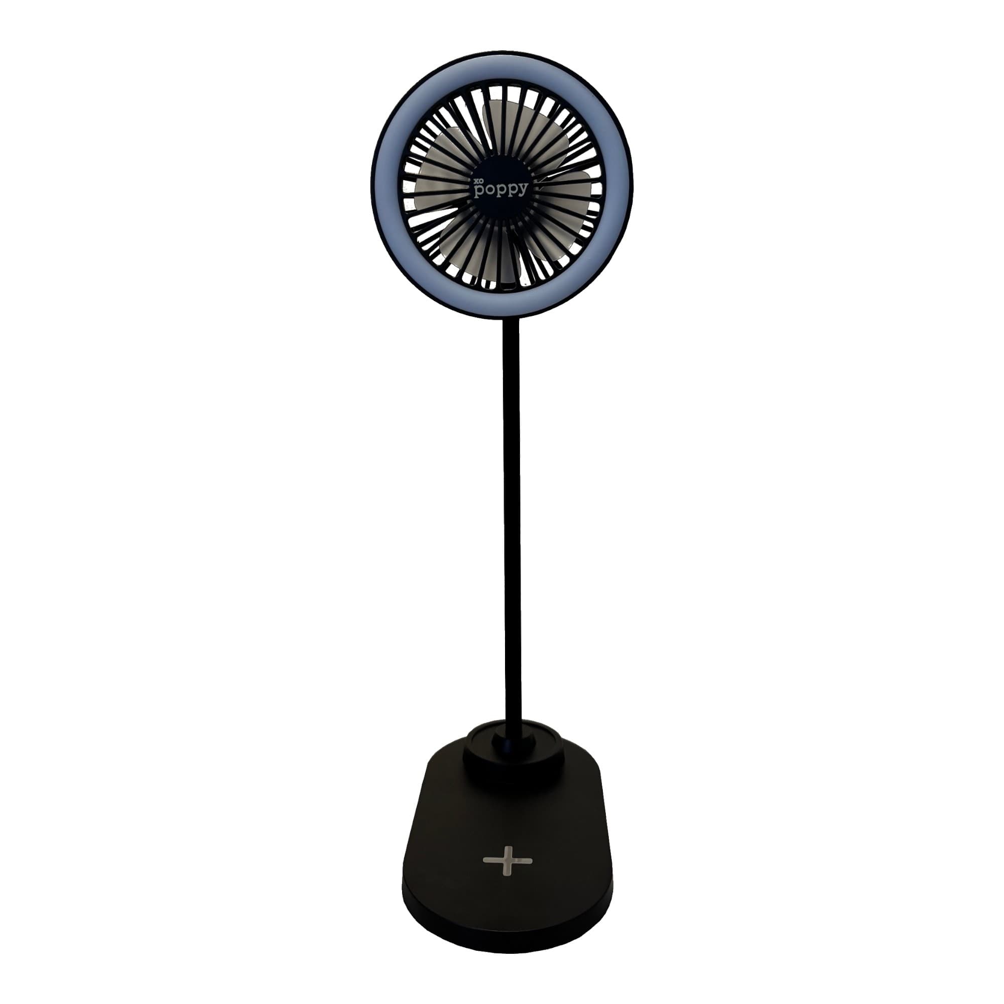 Ventilador Lámpara Led Y Cargador Inalámbrico Xo Poppy 3 En 1