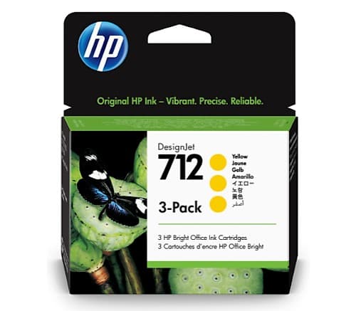 Hp 3ed79a 712 3*Pack Amarillo T210/230/250/630/650 Uk