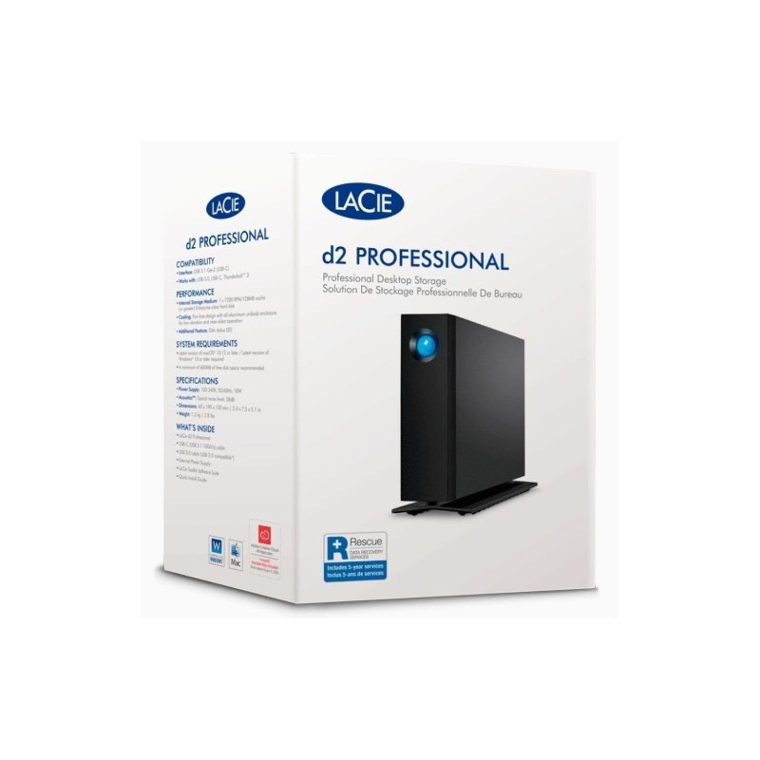 Disco Externo Lacie D2 Professional 24tb // Formato De Escritorio Para Almacenamiento Profesional De Alta Capacidad