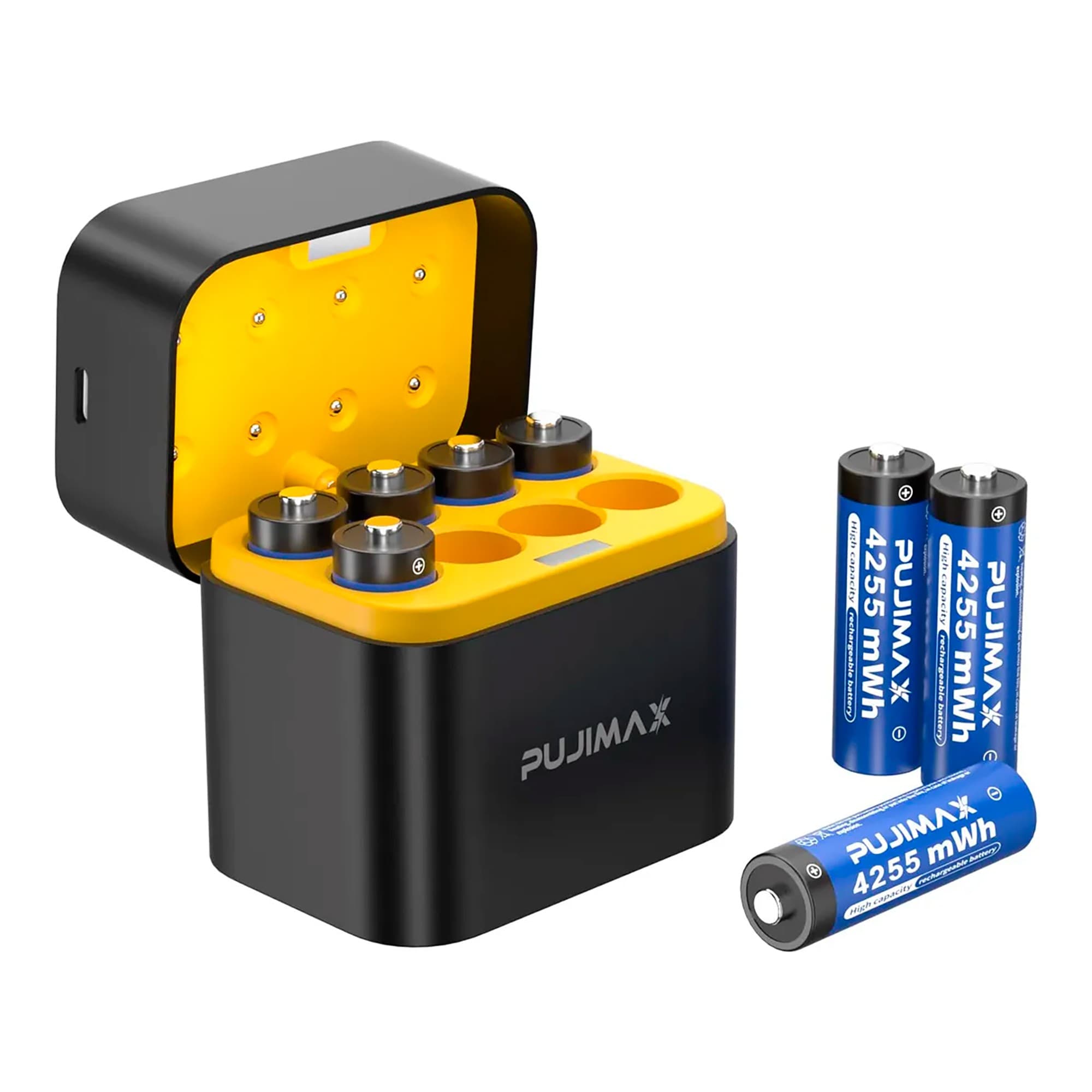 Cargador Pujimax Para 8 Pilas Aa + 8 Pilas Aa 1.5v Litio 4255mwh