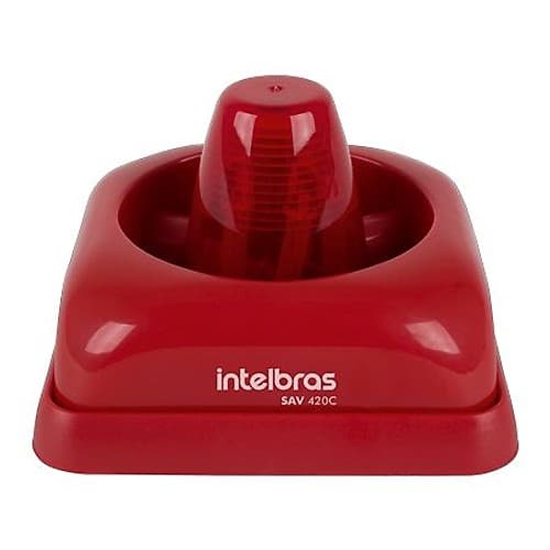 Alarma Sirena Interior Audio Visual Roja 12/24v Sav 420 C Intelbras