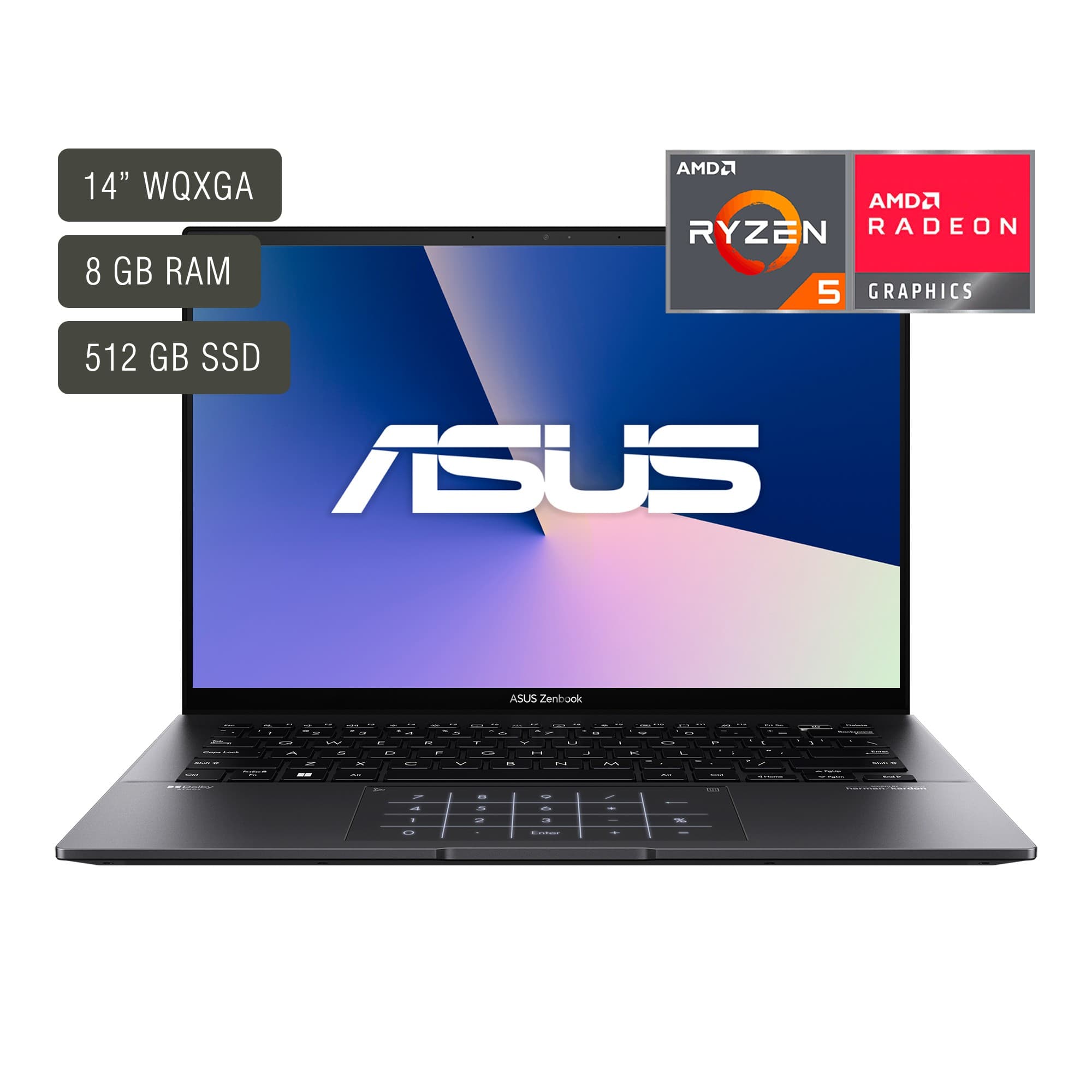 Notebook Asus Zenbook 14'' Ryzen 5 8gb 512gb W11