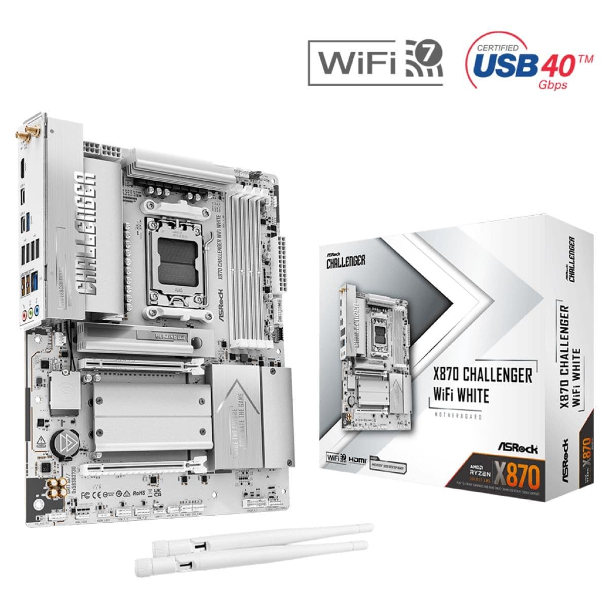 Motherboard Asrock X870 Challenger Wifi White Am5