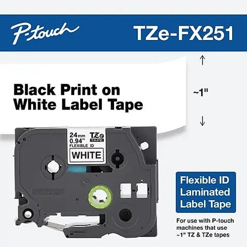 Cinta Brother Flexible Negro/Blanco 24mm