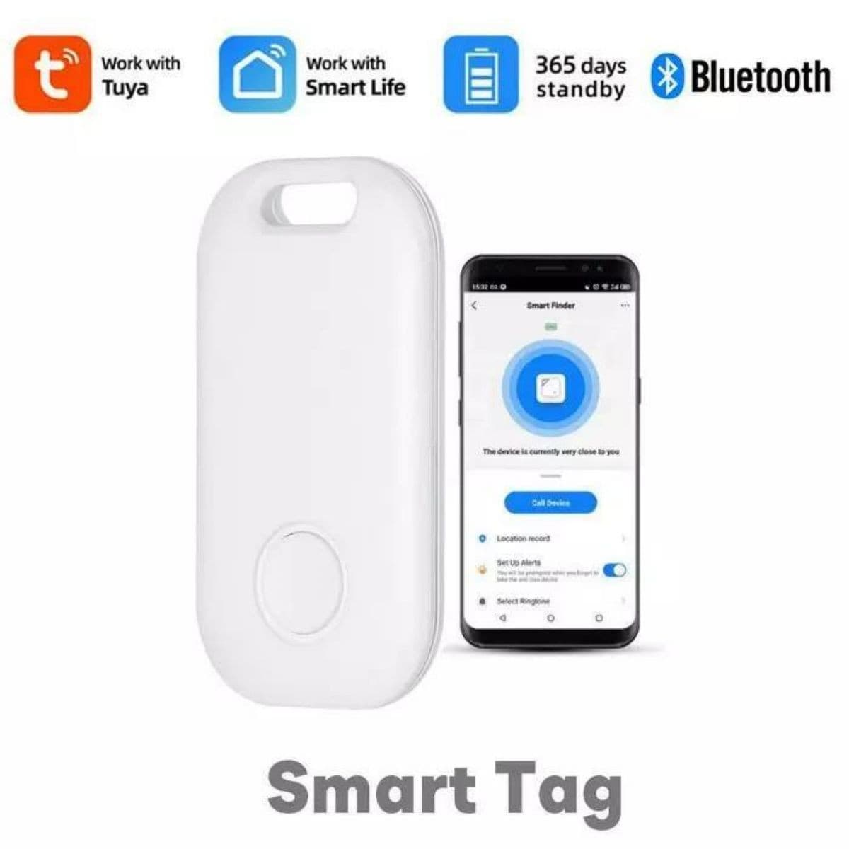 Rastreador Bluetooth Moes Tuya Smart Blanco