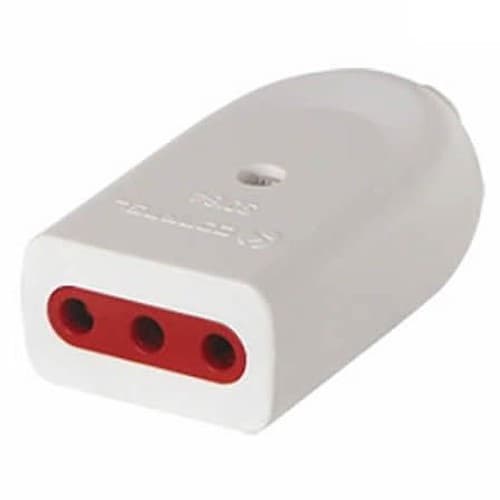 Electricidad Ficha Hembra 3 En Linea 10a Blanca Vivion