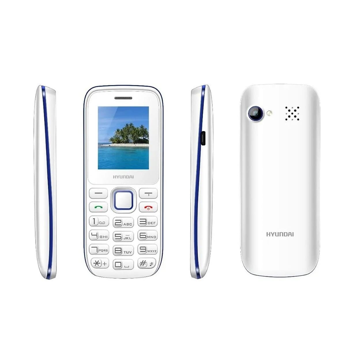 Celular Económico Hyundai D245n Blanco - Teclas Grandes. Dual Sim. Radio Fm Y Batería Duradera