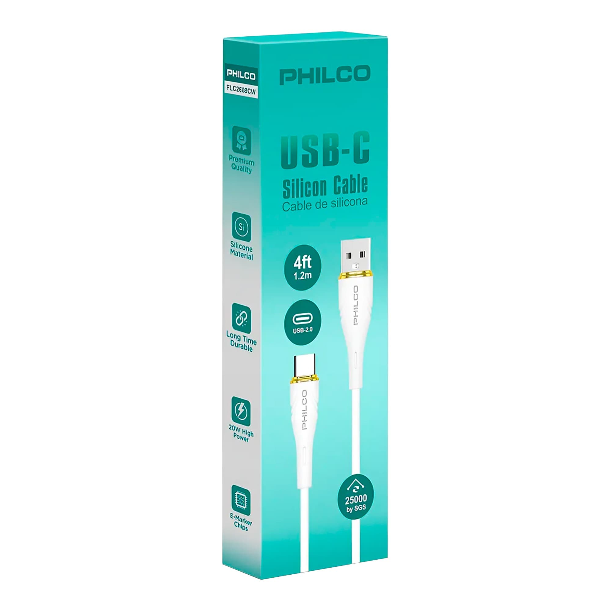 Cable Usb C - Usb A Philco 20w 480mbps 1.2m