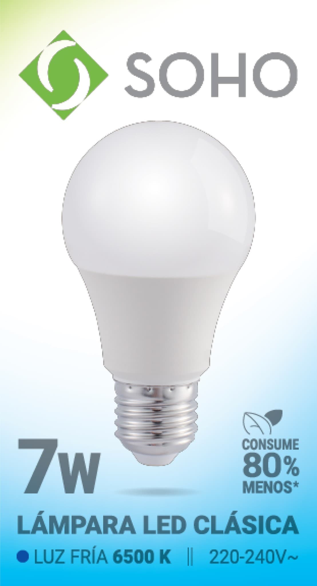 Lámpara Led Soho E27 7w Fria X 10 Unidades