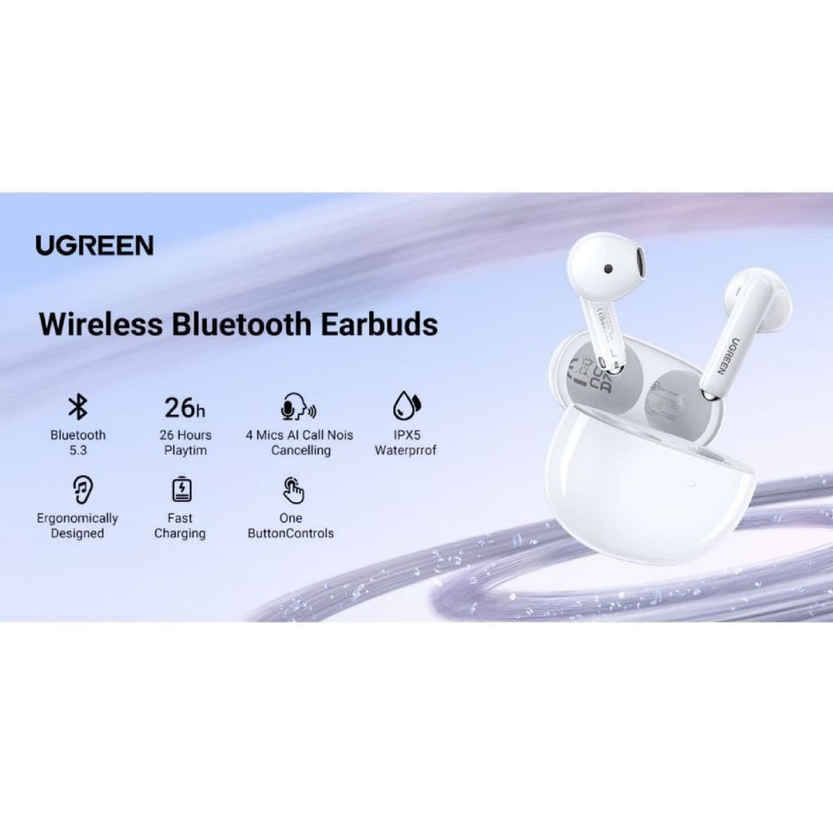 Auricular Ugreen Inalámbrico Hitune P3 Wt
