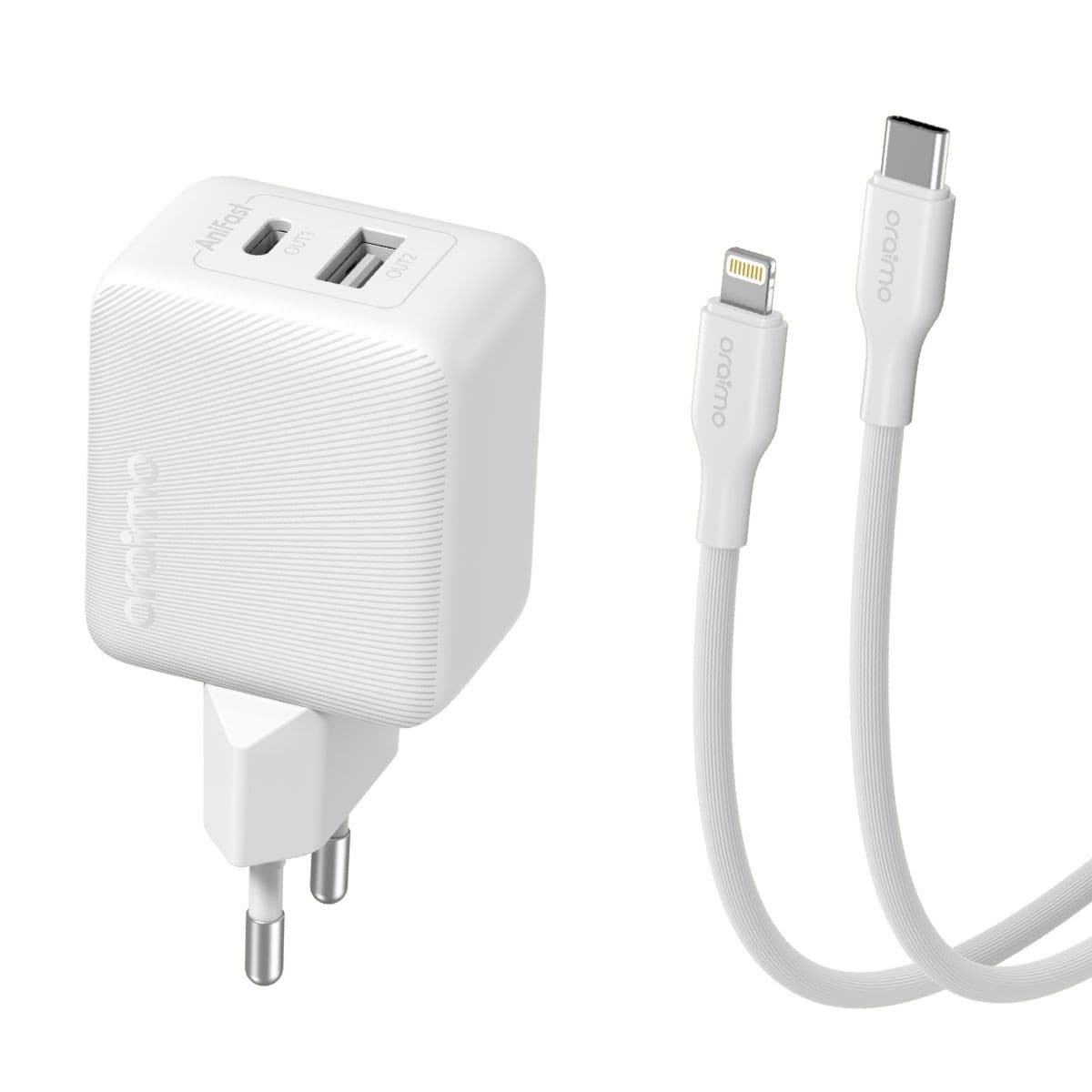 Cargador Oraimo Usb/Usb-C + Cable Lightning 20w Wt