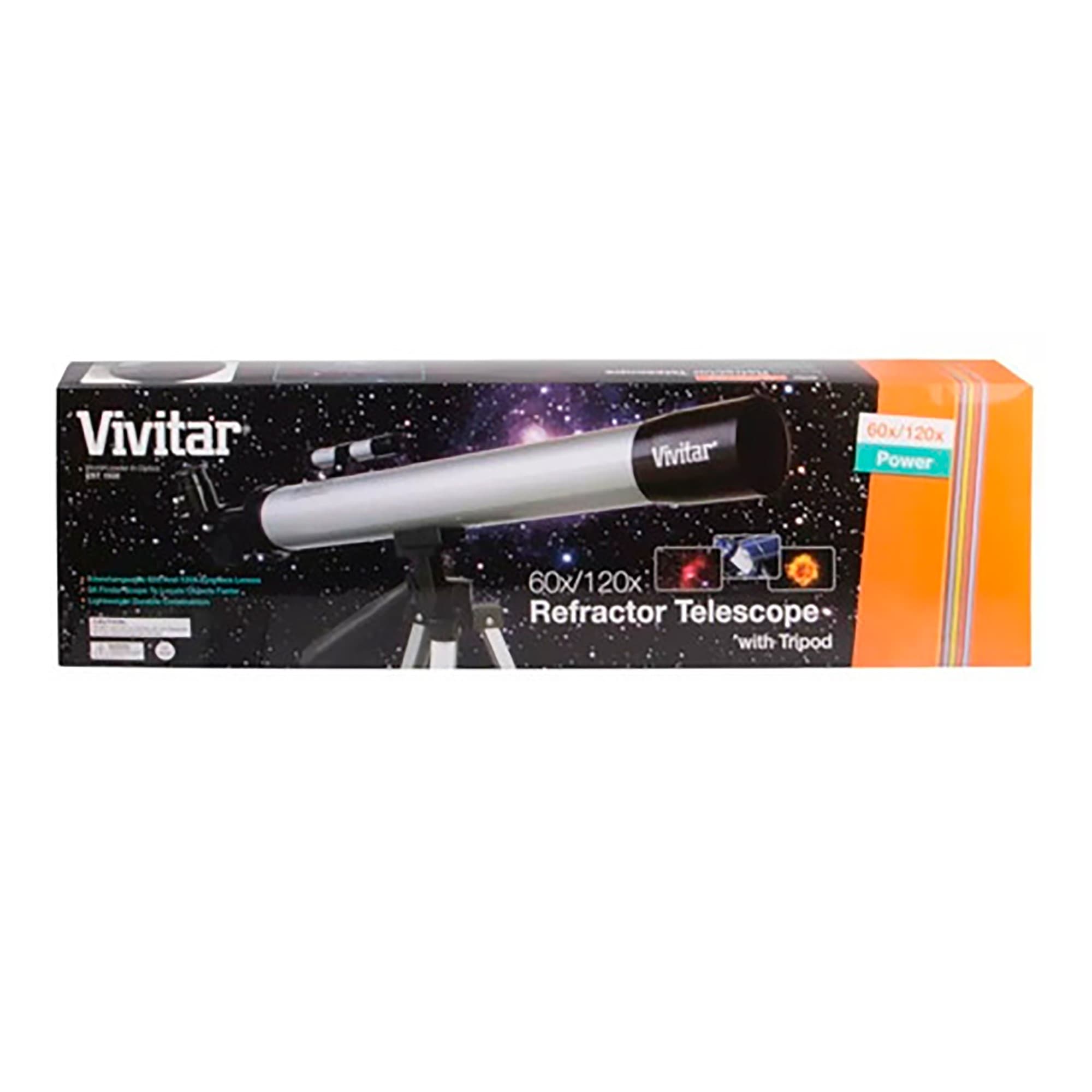 Telescopio Vivitar Refractor 60x 120x Trìpode Aluminio