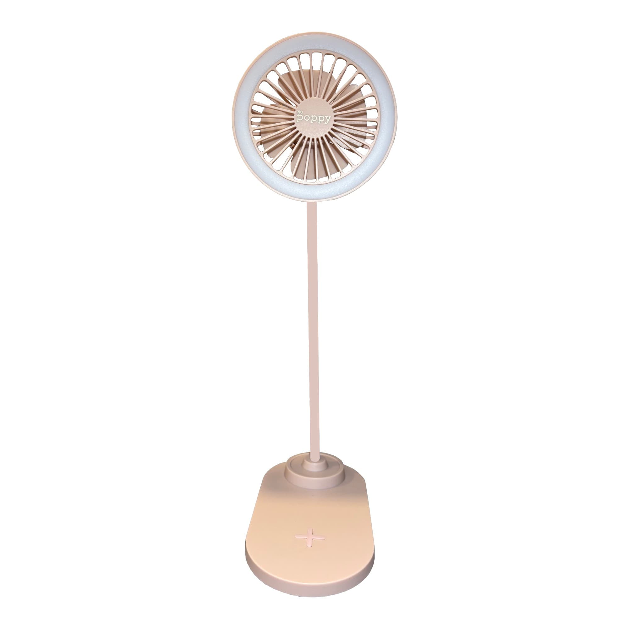 Ventilador Lámpara Led Y Cargador Inalámbrico Xo Poppy 3 En 1