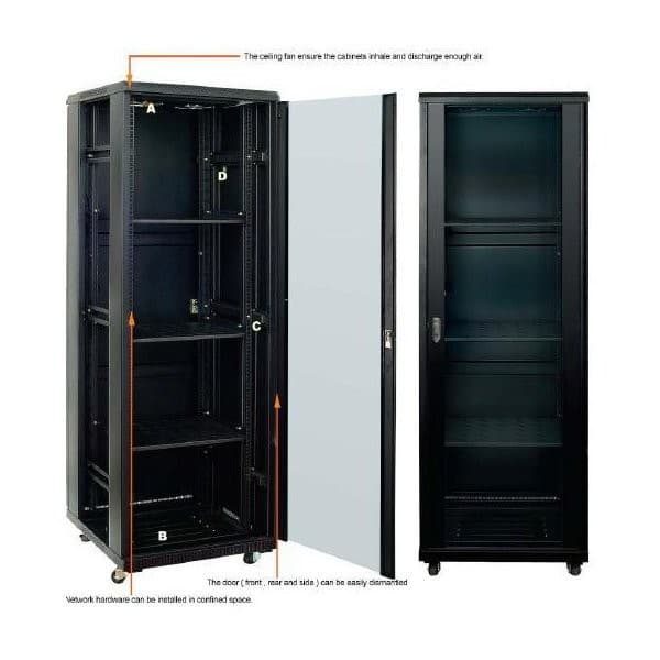 Vf-Rack Piso Negro 42u 600x800x2070 P/Vidrio