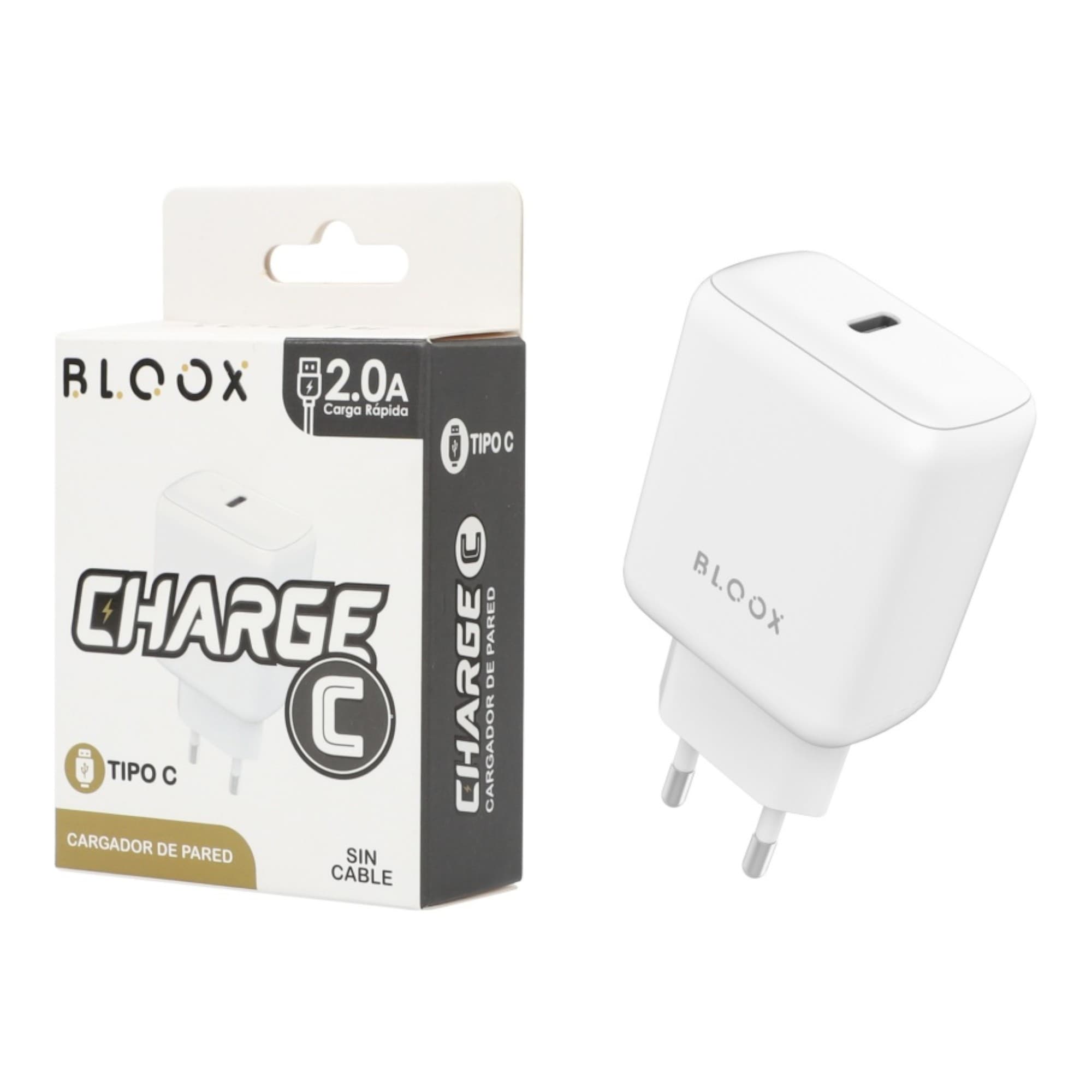 Cargador De Pared Usb Bloox Charge C Usb-C 3a