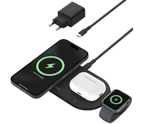 Belkin Wiz022vfbk Base De Carga Inalambrica 3 En 1 15w Black Cp
