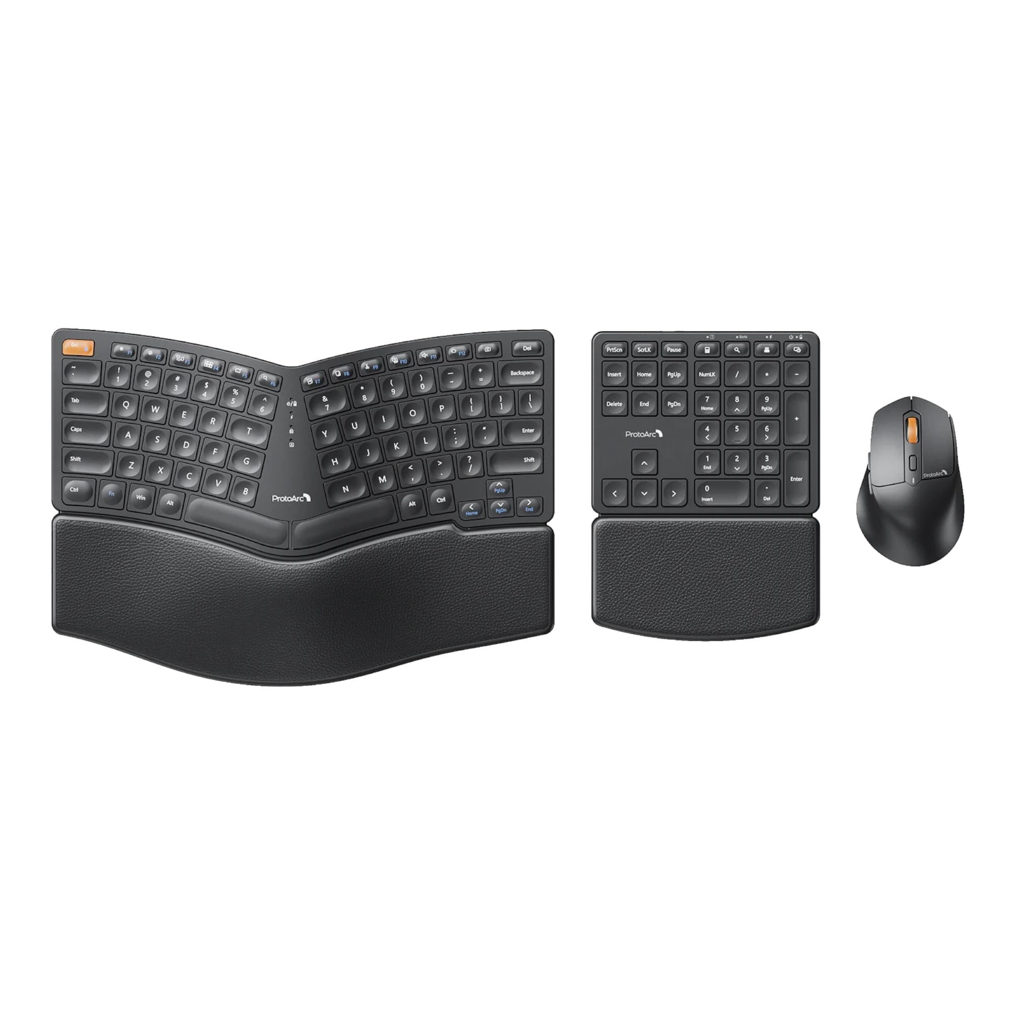 Combo Mouse Y Teclado Español Ergonómico Inalámbrico 3en1 Protoarc Ekm04