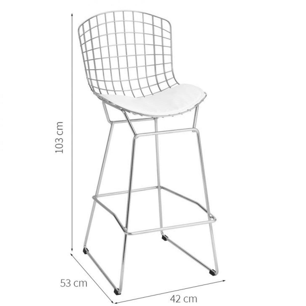 Banqueta Alta Trama Blanca