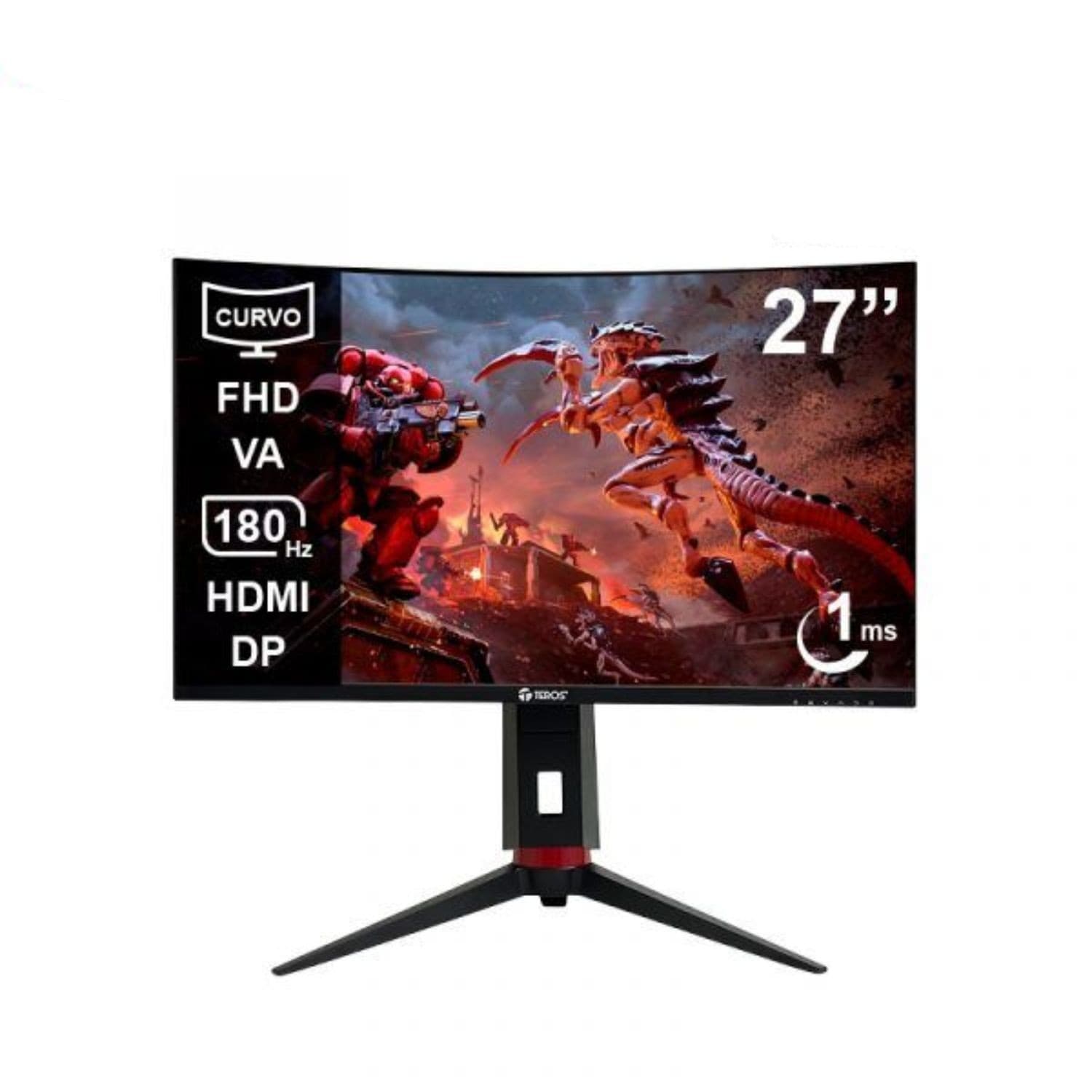 Monitor Teros 27" Fhd 1ms 180hz Ips Curvo
