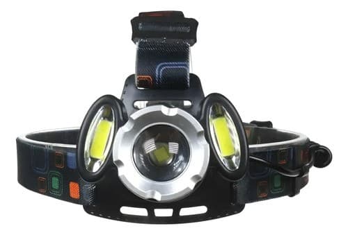 Linterna De Cabeza Recargable Headlight Con 2 Led Laterales Blanco