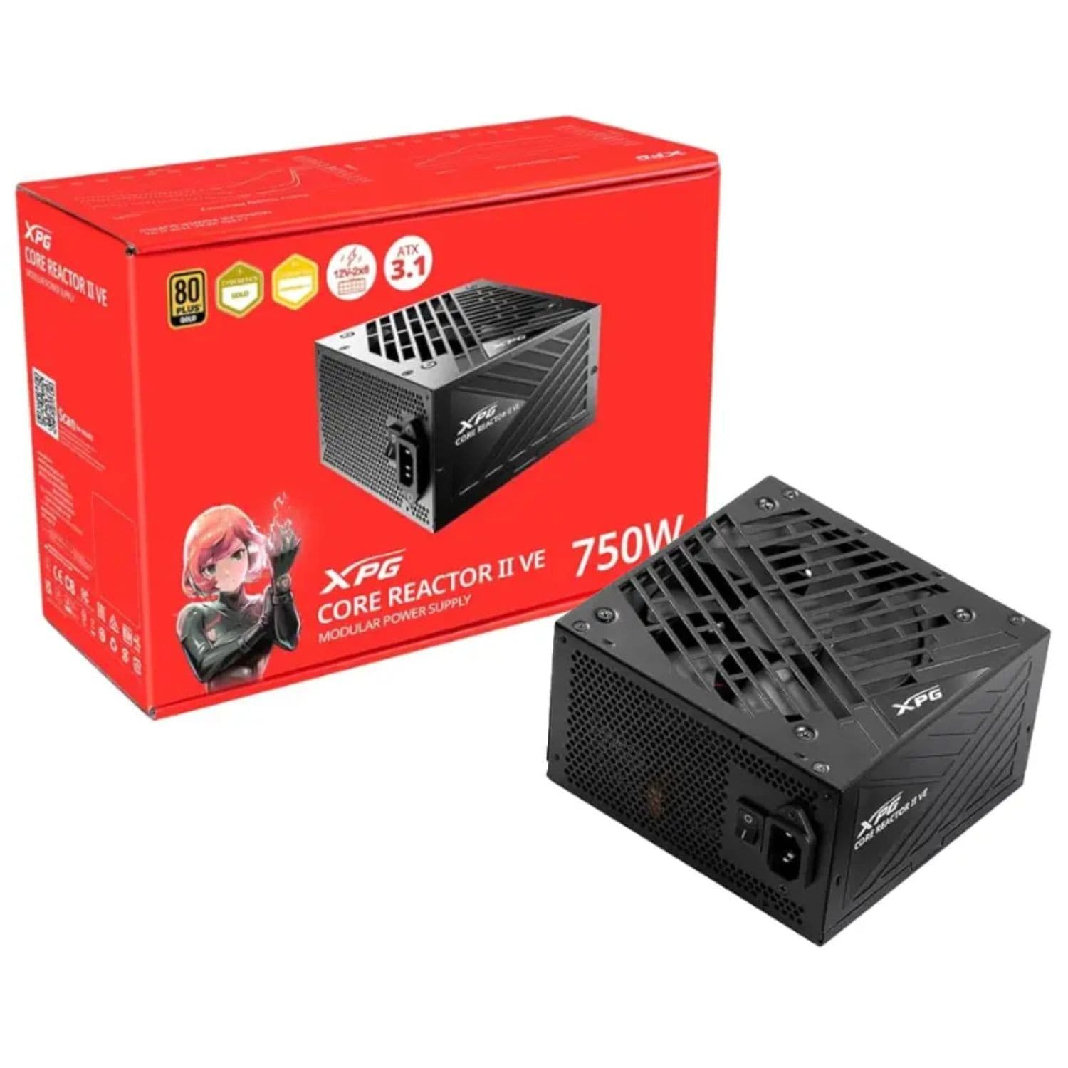Fuente Xpg C-Reactor Ii Ve 750gd Fuente De Alimentación Atx De 750w Con Certificación 80 Plus Gold Para Sistemas De Alto Rendimiento
