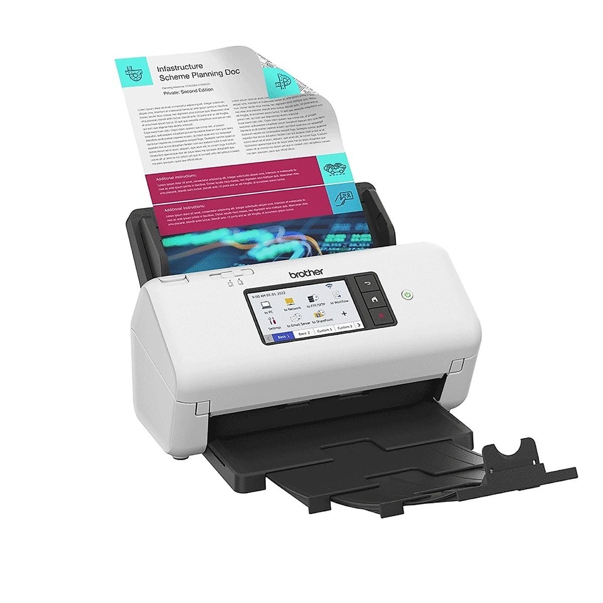 Escáner Brother Ads-4700w - Adf De Alta Velocidad Con Conectividad Wi-Fi Y Pantalla Táctil