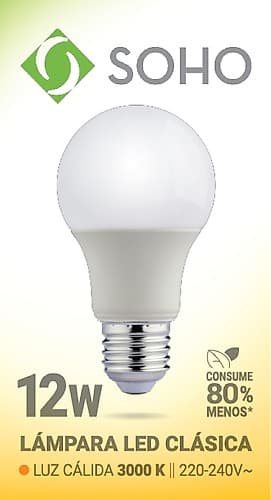 Lámpara Led Soho E27 12w Calida X 10 Unidades