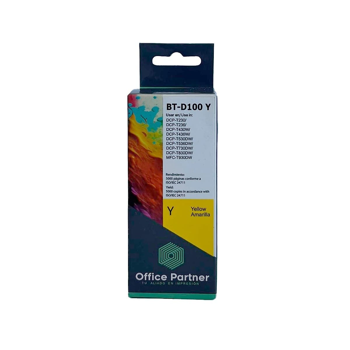 Botella De Tinta Amarilla Brother Bt-D100 Y - Office Partner - 5.000 Páginas