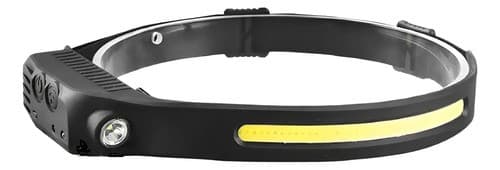 Linterna Minero Potente Recargable Cob 5w 330lm Con Sensor Blanco Negro