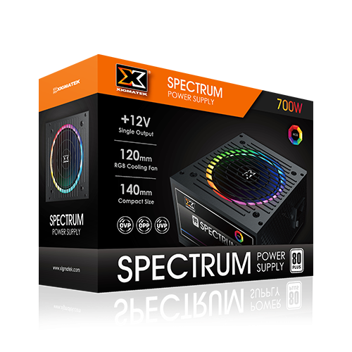 FUENTE DE PODER XIGMATEK SPECTRUM 700W FAN RGB 80 PLUS