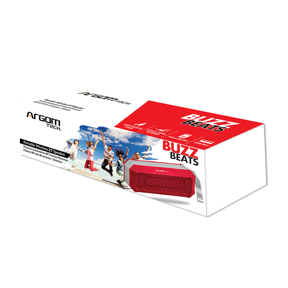 PARLANTE BLUETOOTH PORTATIL BUZZBEATS ROJO ARGOM