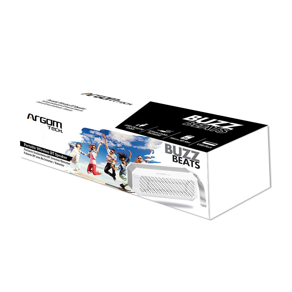 PARLANTE BLUETOOTH PORTATIL BUZZBEATS BLANCO ARGOM