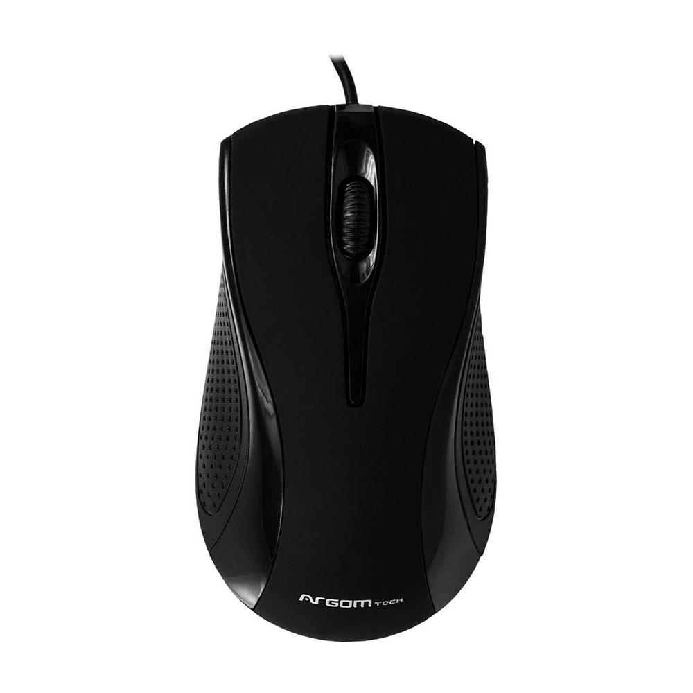 MOUSE ARGOM USB BLACK/SILVER 3D