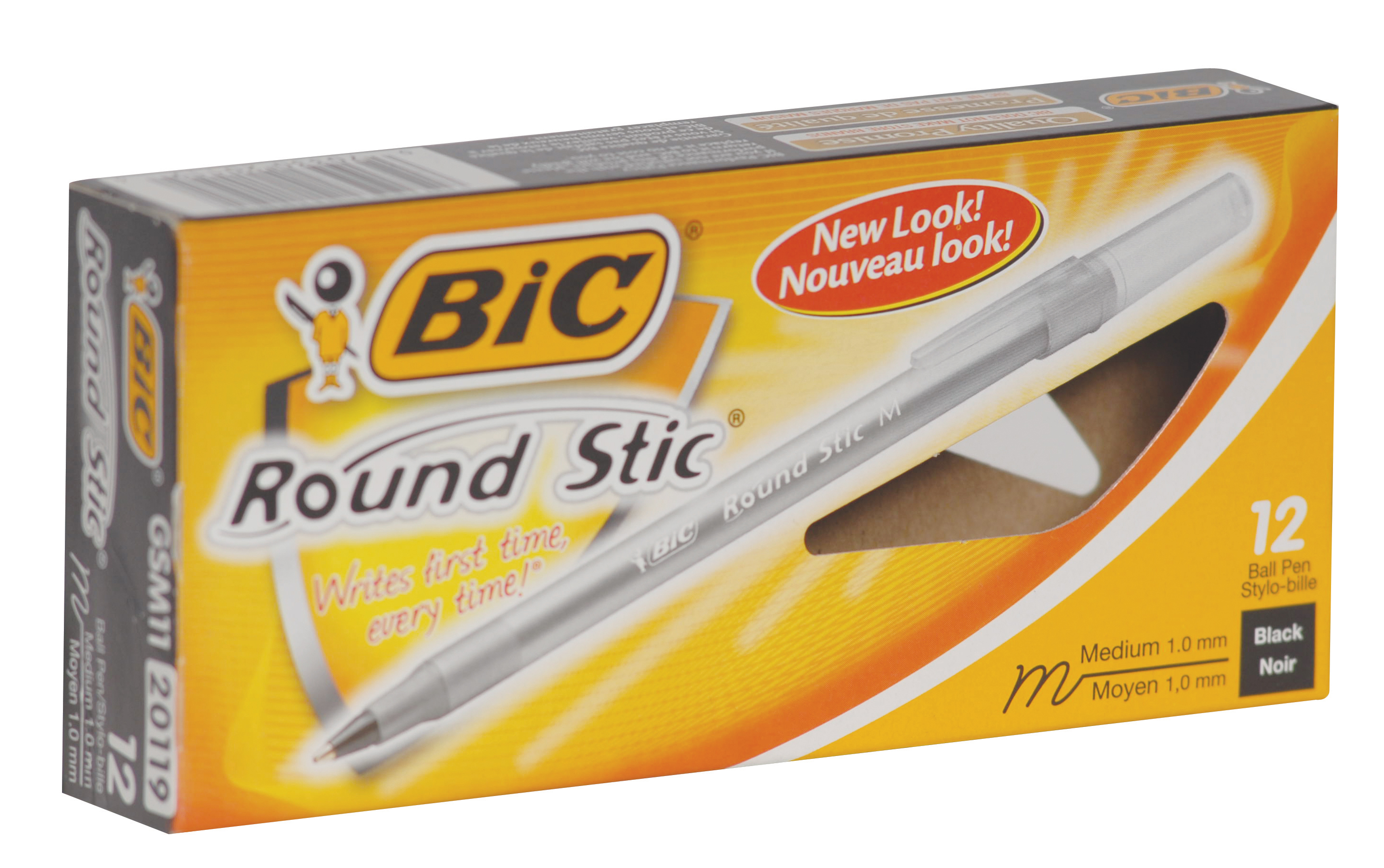 BOLIGRAFO BIC ROUND STIC PUNTA 1MM NEGRO BOX X12U