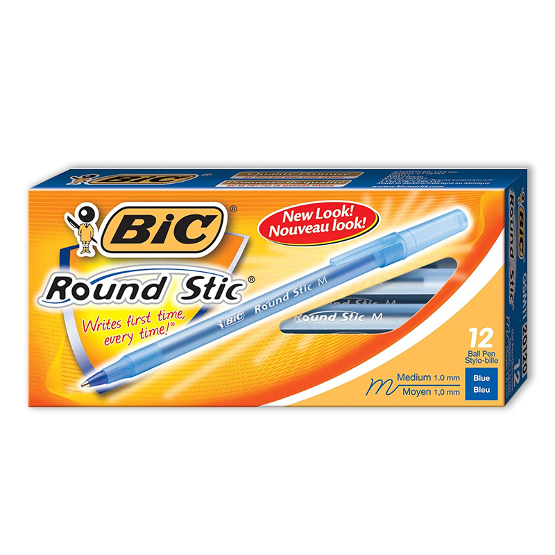 BOLIGRAFO BIC ROUND STIC PUNTA 1MM AZUL BOX X12U