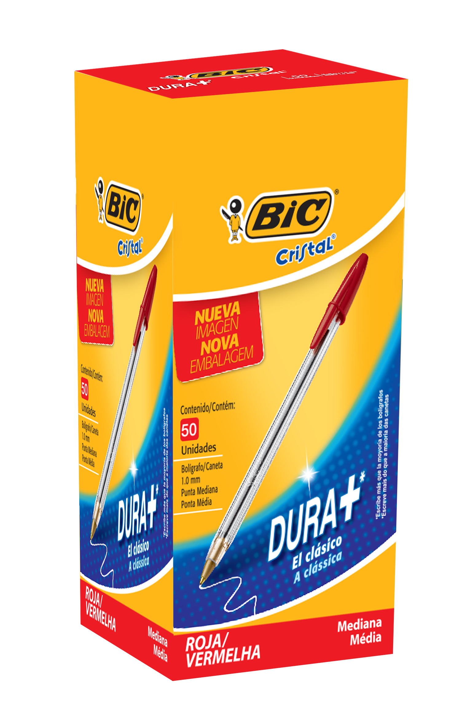 BOLIGRAFO BIC CRISTAL MEDIANO ROJO BOX X50U