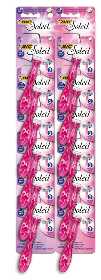 AFEITADORA BIC FEMENINA SOLEIL PINK CARTELA X12U