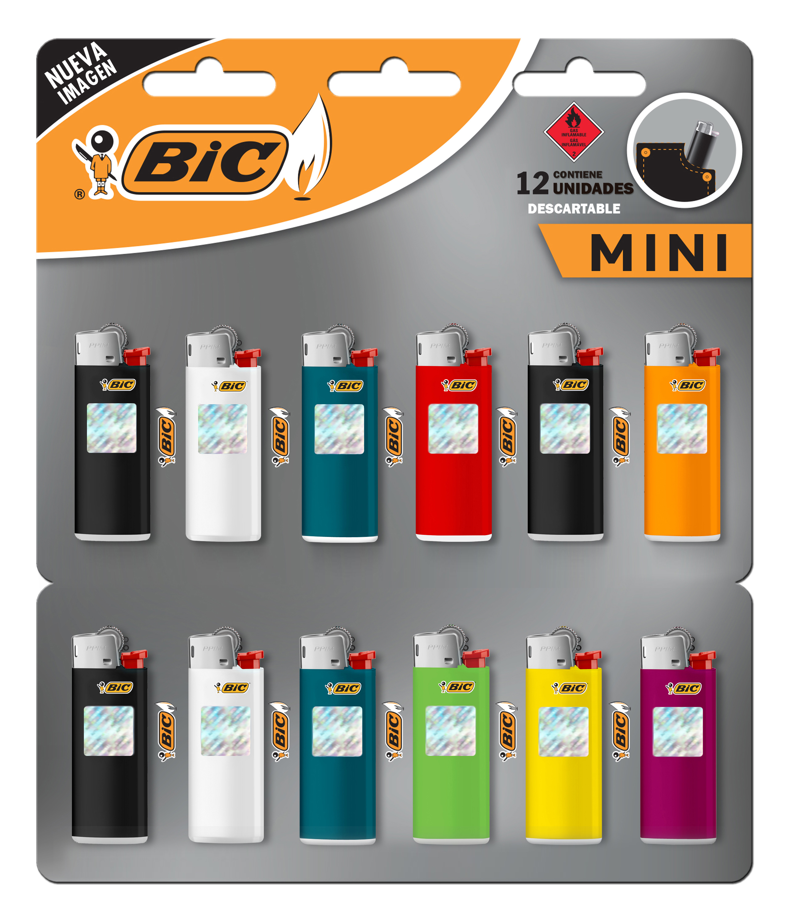 ENCENDEDOR BIC J5 MINI CARTELA X12U
