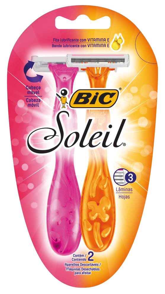 AFEITADORA BIC FEMENINA SOLEIL ROSA&NARANJA BLISTER X2U