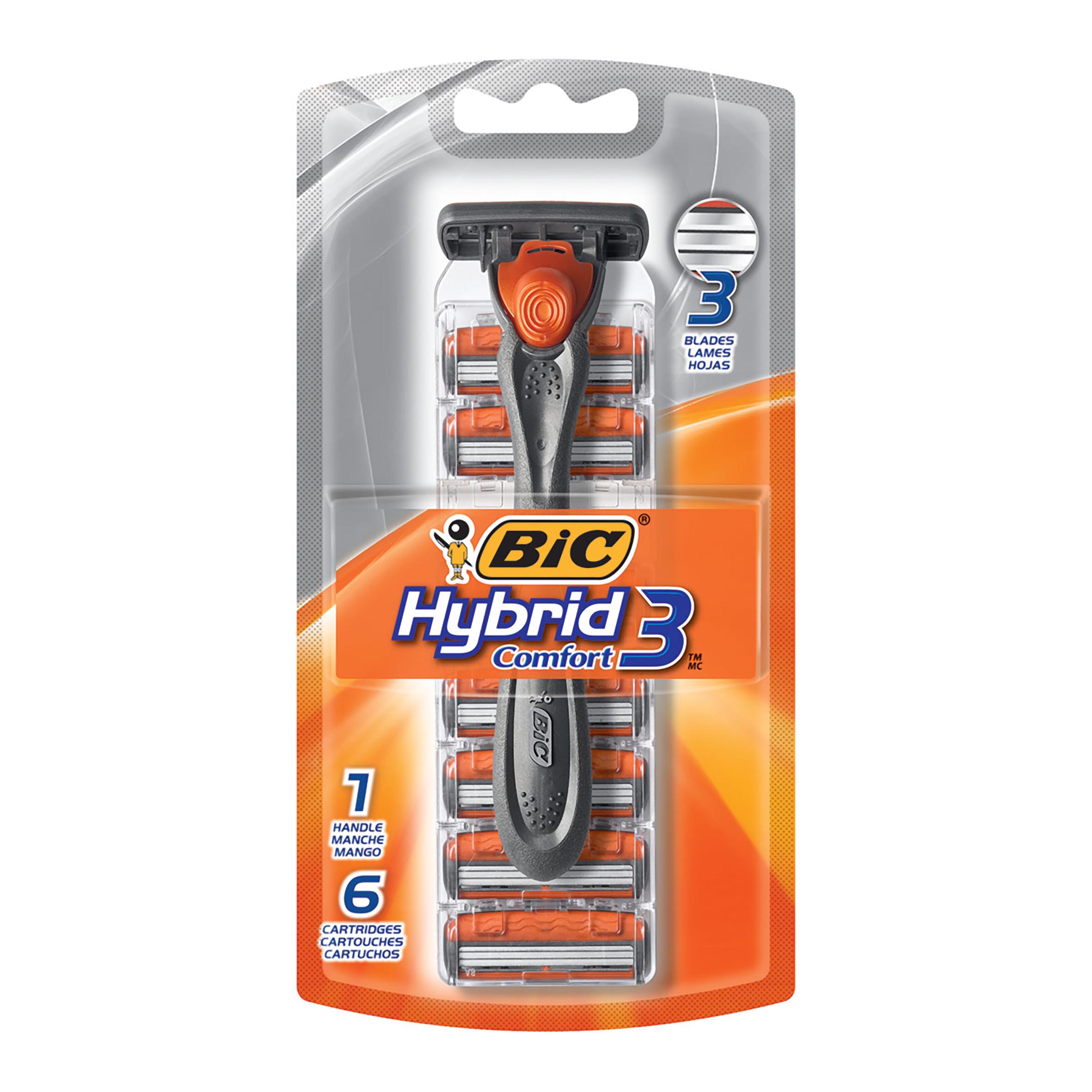 AFEITADORA BIC COMFORT 3 HYBRID 3 X6U 1 MANGO+6 REPUESTOS