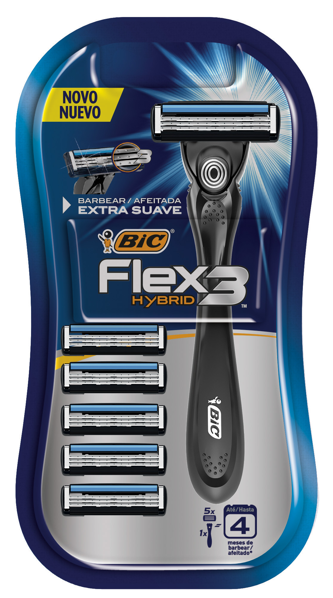 AFEITADORA BIC FLEX 3 HYBRID BLISTER X5U