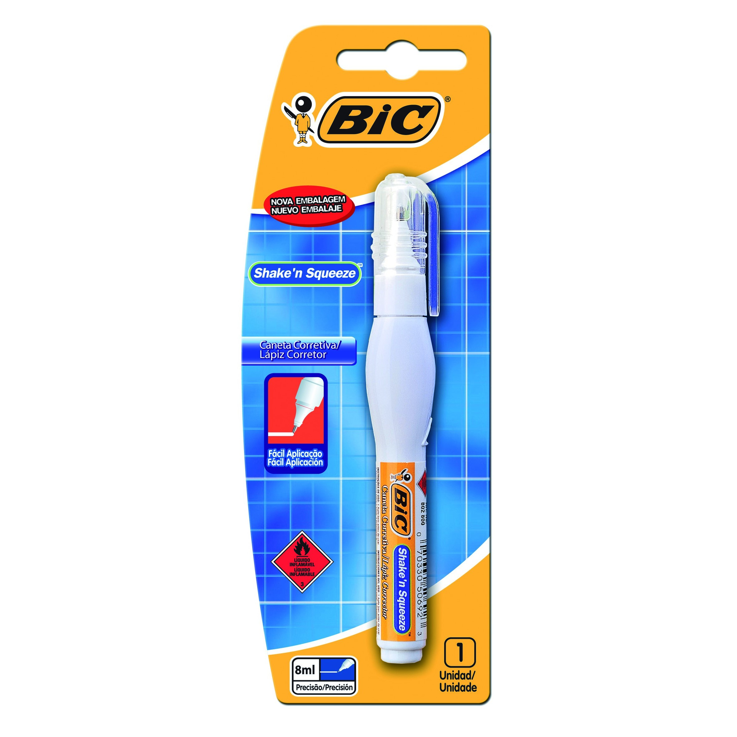 LAPIZ CORRECTOR BIC SHAKE&aposN SQUEEZE ESTUCHE BLISTER X1U