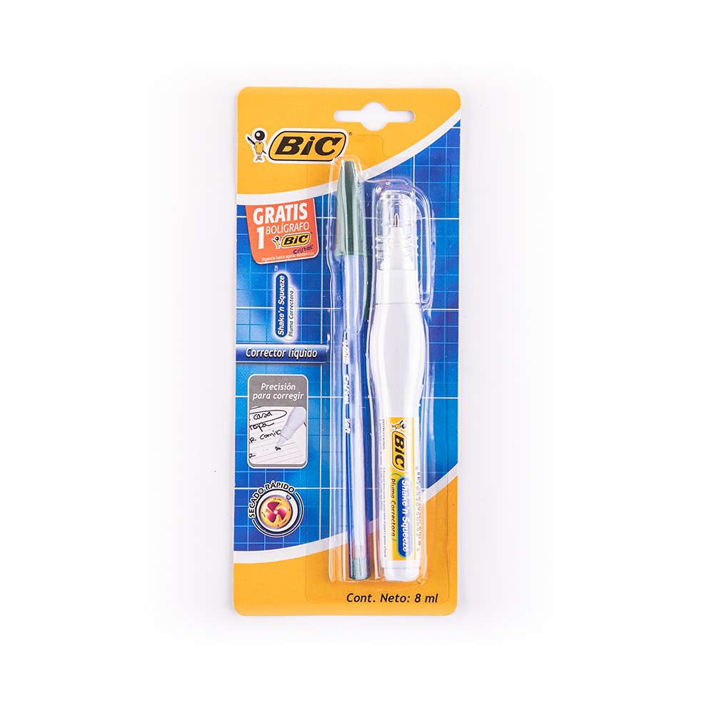 LAPIZ CORRECTOR BIC SHAKE'N SQUEEZE BLISTER + BOLIGRAFO