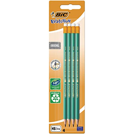 LAPIZ GRAFITO BIC EVOLUTION HB C/GOMA BLISTER X4U