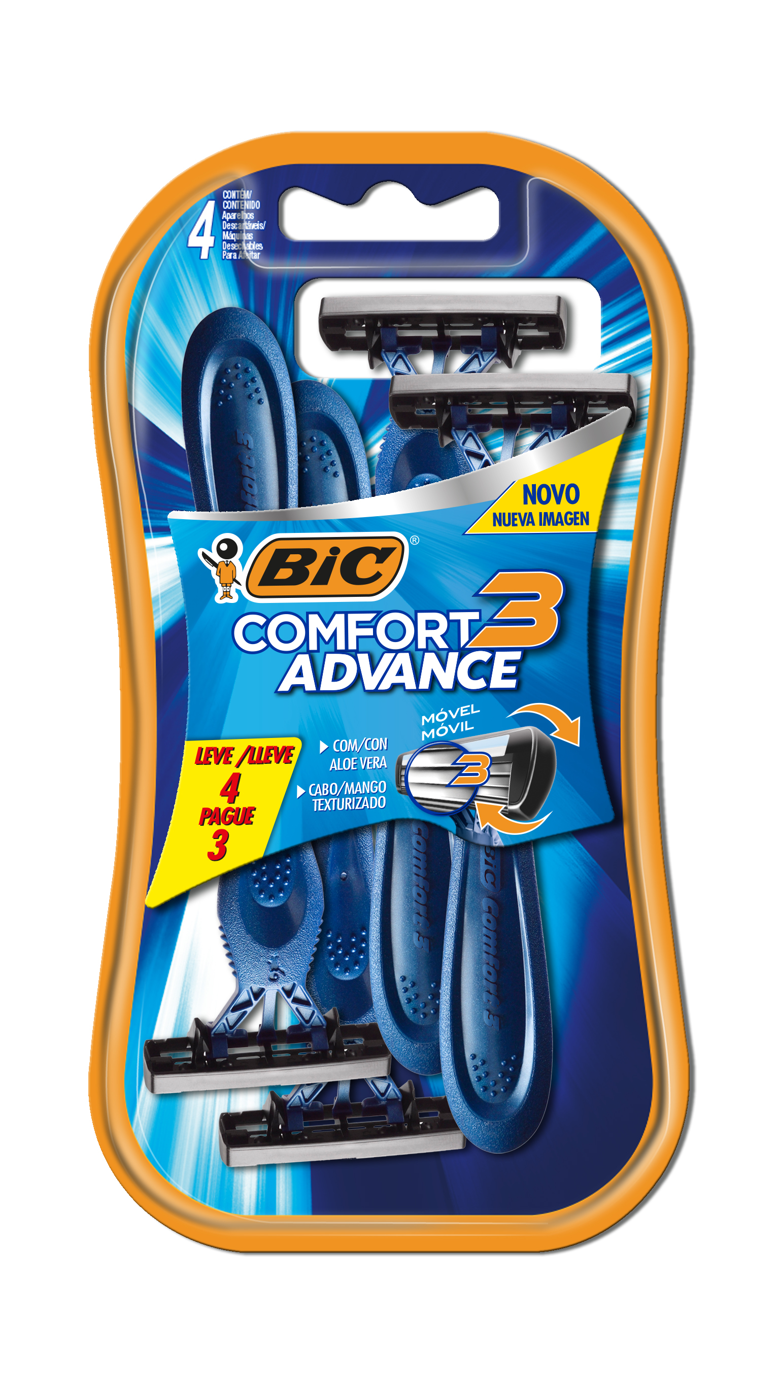 AFEITADORA BIC COMFORT 3 ADVANCE NORMAL BLISTER X4U
