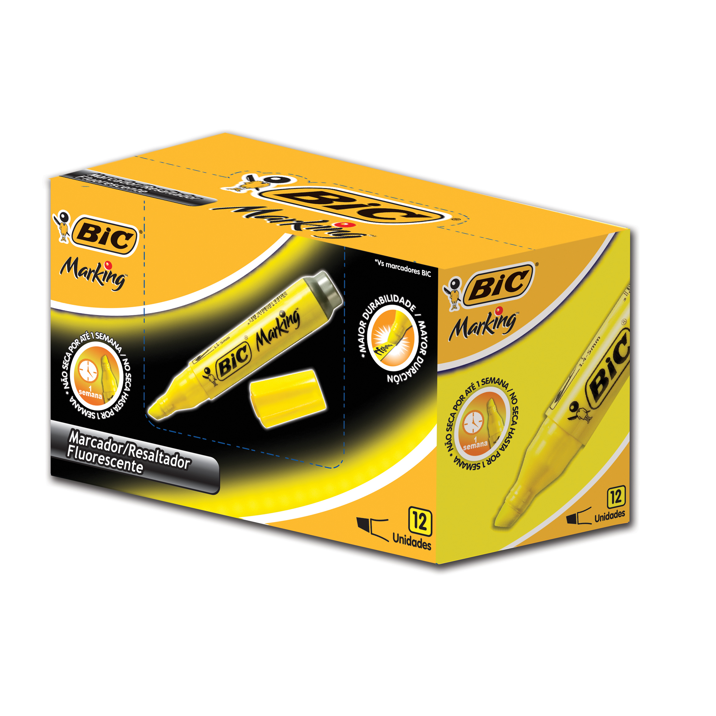 RESALTADOR BIC AMARILLO BOX X12U